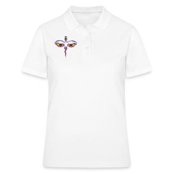 Wisdom Eyes Of Buddha - Bodhnath temple eyes 1 - Polo Femme - blanc - Devant - Ailine (174cm)