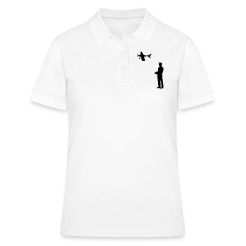 Modèle d’avion RC Volant Rétro Vintage Cadeau - Polo Femme - blanc - Devant - Ailine (174cm)