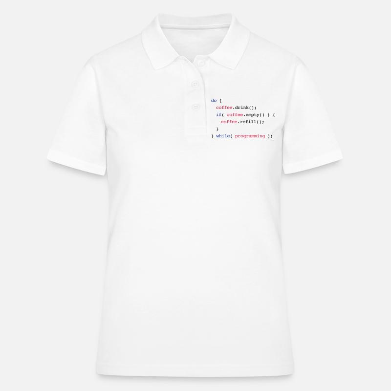 Programmation de la recharge de code café - Polo Femme - blanc