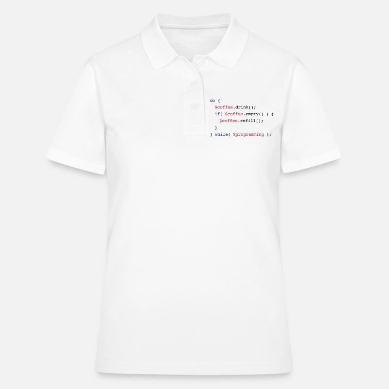 Code de programmation de recharge de café v2 - Polo Femme - blanc