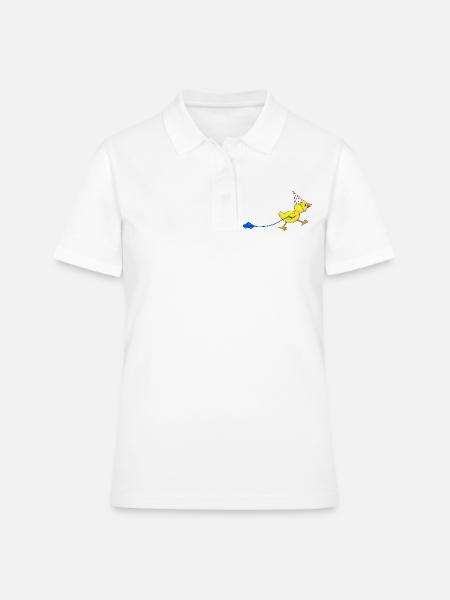 Ente mit Auto Jungen Mädchen Geburtstag Geschenk - Frauen Polo Shirt - Weiß