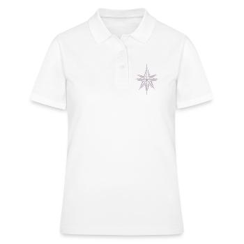 Minimalistischer Weihnachtsstern: Festliche - Frauen Polo Shirt - Weiß - Vorne - Ailine (174cm)