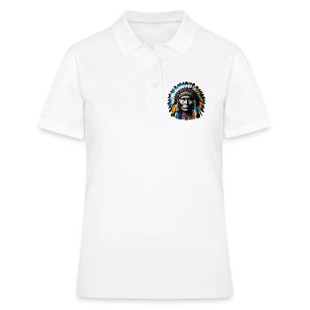 Amerikanisch, Indianer, Amerikaner - Frauen Polo Shirt - Weiß - Vorne - Ailine (174cm)