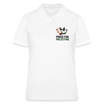 colombe de la paix aux couleurs de la Palestine - Polo Femme - blanc - Devant - Ailine (174cm)