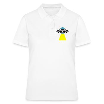 UFO Alien Raumschiff Licht - Frauen Polo Shirt - Weiß - Vorne - Ailine (174cm)