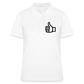 Daumen Hoch Handzeichen – Thumbs Up Symbol - Frauen Polo Shirt - Weiß - Vorne - Ailine (174cm)