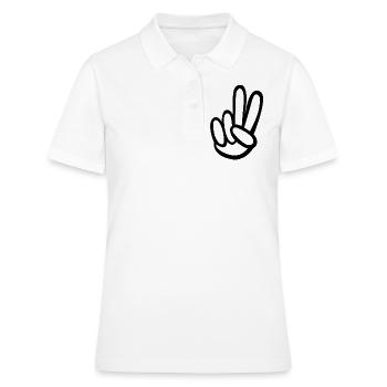 Peace black handzeichen worldwide - Frauen Polo Shirt - Weiß - Vorne - Ailine (174cm)