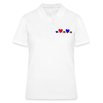 Famille 3 Enfants Parents 2 Filles 1 Fils Coeur - Polo Femme - blanc - Devant - Ailine (174cm)