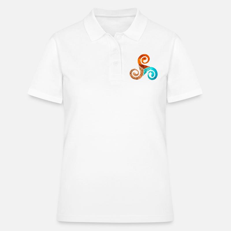 Symbole celtique 3 éléments, feu, eau et terre - Polo Femme - blanc