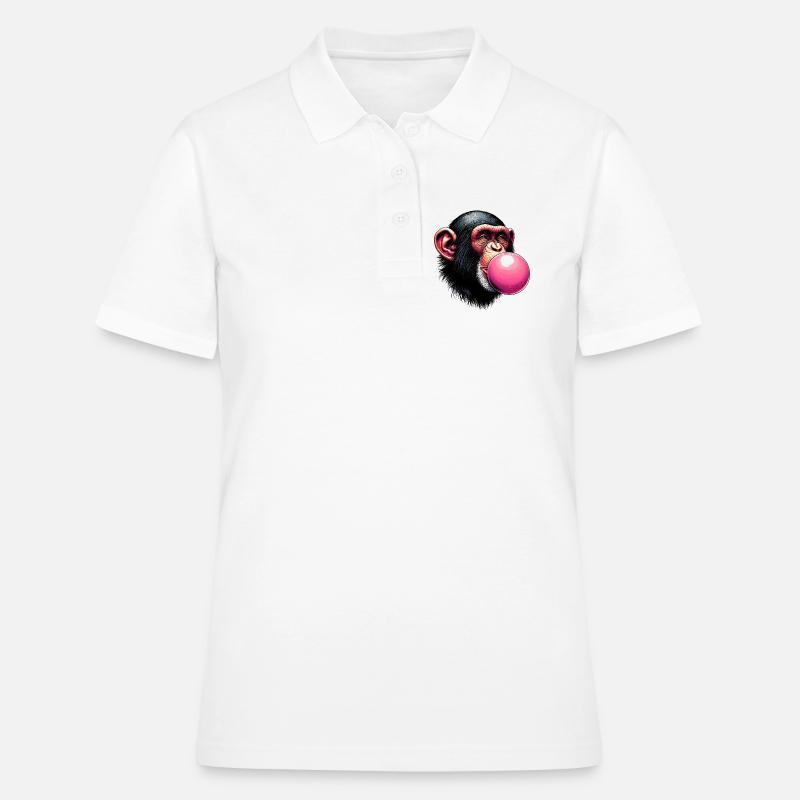 Singe - Polo Femme - blanc