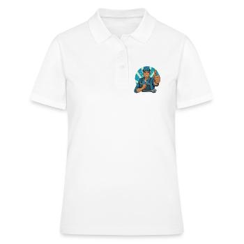 Illustration de pouce vers le haut d’artisan - Polo Femme - blanc - Devant - Ailine (174cm)