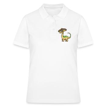 Sombrero dinosaure brontosaurus - Polo Femme - blanc - Devant - Ailine (174cm)