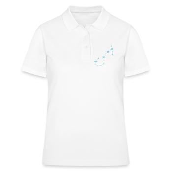 Signe astrologique de la Constellation du Scorpion Bleu pastel - Polo Femme - blanc - Devant - Ailine (174cm)