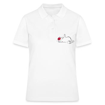 Chat nope pas de majeur noël non noël - Polo Femme - blanc - Devant - Ailine (174cm)