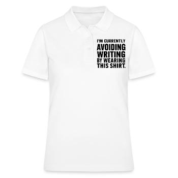 L’évitement de l’écriture : la confession du T-shirt - Polo Femme - blanc - Devant - Ailine (174cm)