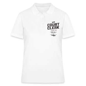 Greffier du tribunal Drôle Titre du poste - Polo Femme - blanc - Devant - Ailine (174cm)