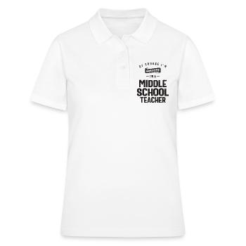 Awesome I'm a Middle School Teacher - Women's Polo Shirt - white - Front - Ailine (174cm)