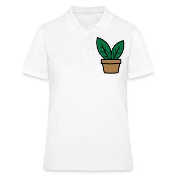 Plante feuilles plant plan plan - Polo Femme - blanc - Devant - Ailine (174cm)