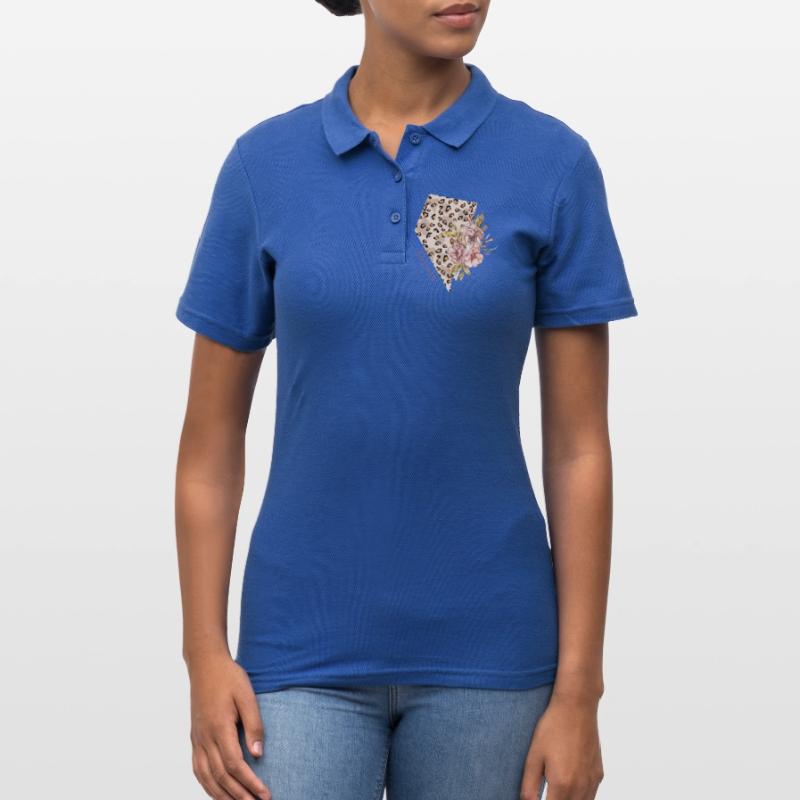 Nevada Leopard Pattern Map Leo Women's Polo Shirt