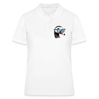 Oie à lunettes - Polo Femme - blanc - Devant - Ailine (174cm)