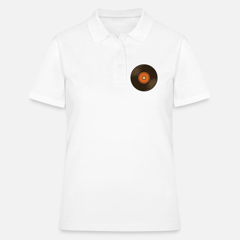 Conception rétro de la platine vinyle - Polo Femme - blanc