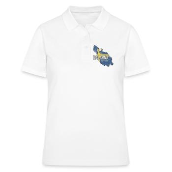Souvenir vintage de la province de Dalarna en Suède - Polo Femme - blanc - Devant - Ailine (174cm)