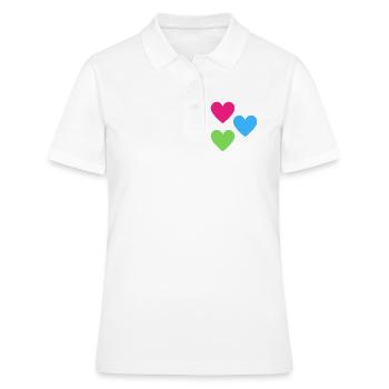 Neonherzen Trio - Frauen Polo Shirt - Weiß - Vorne - Ailine (174cm)