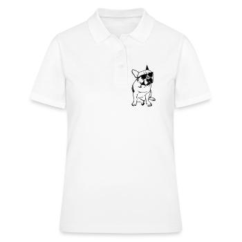 Le Bouledogue Français au soleil - Polo Femme - blanc - Devant - Ailine (174cm)