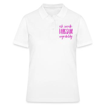 ich werde ungeduldig - Frauen Polo Shirt - Weiß - Vorne - Ailine (174cm)