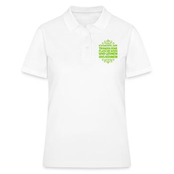 lernen wir uns kennen! - Frauen Polo Shirt - Weiß - Vorne - Ailine (174cm)