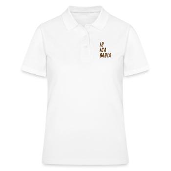 ich gehe - Frauen Polo Shirt - Weiß - Vorne - Ailine (174cm)