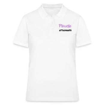 t-shirt princesse attachiante. Idée cadeau fille - Polo Femme - blanc - Devant - Ailine (174cm)