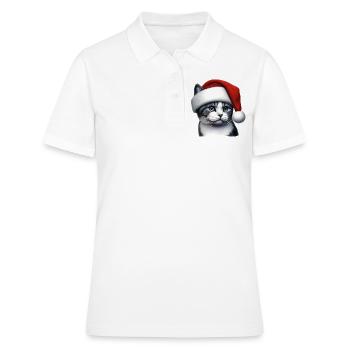 Kitty Cat Der Weihnachtsmann - Frauen Polo Shirt - Weiß - Vorne - Ailine (174cm)