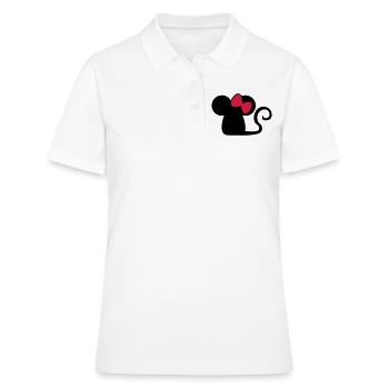 Mäuschen Schleife / mouse with bow Niedliche Maus - Frauen Polo Shirt - Weiß - Vorne - Ailine (174cm)