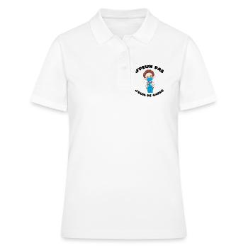 J'peux pas j'suis de garde Humour soignant cadeau - Polo Femme - blanc - Devant - Ailine (174cm)