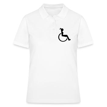 Logo of lady or girl in wheelchair. Image* - Women's Polo Shirt - white - Front - Ailine (174cm)