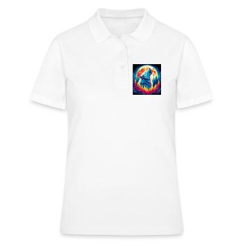 Wolf howls at the moon - Women's Polo Shirt - white - Front - Ailine (174cm)
