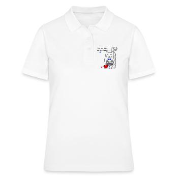 Chat mangeur d’inquiétude - Polo Femme - blanc - Devant - Ailine (174cm)
