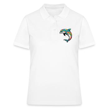 Delfin - Frauen Polo Shirt - Weiß - Vorne - Ailine (174cm)