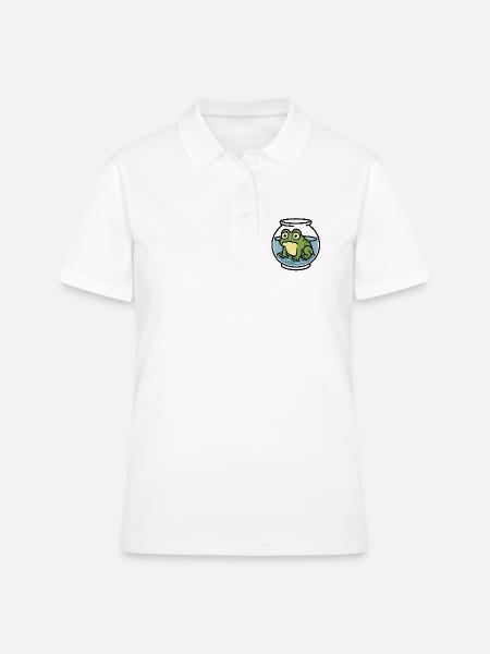 Grenouille dans un bol - Polo Femme - blanc
