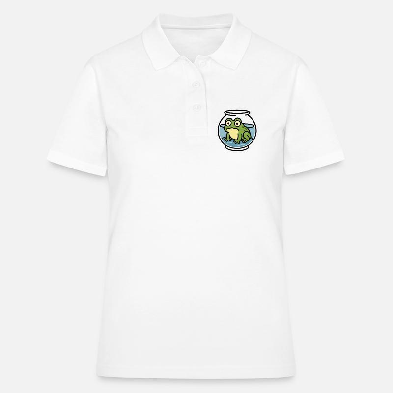Grenouille dans un bol - Polo Femme - blanc
