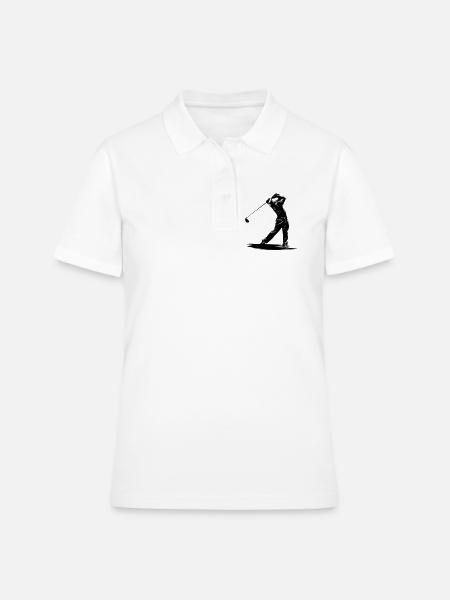 Silhouette de swing de golfeur - Polo Femme - blanc
