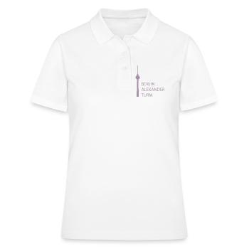 Lustiger Berlin Fernsehturm Parodie Minimal  - Frauen Polo Shirt - Weiß - Vorne - Ailine (174cm)