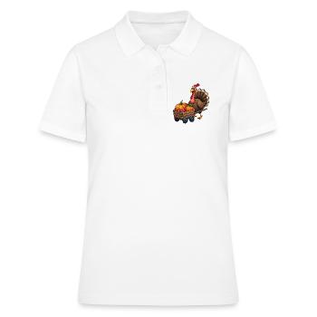 Thanksgiving Drôle Dinde de Thanksgiving - Polo Femme - blanc - Devant - Ailine (174cm)