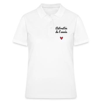 RETRAITEE. RETRAITE. RETRAITEE. RETRAITE - Polo Femme - blanc - Devant - Ailine (174cm)