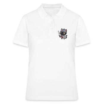 Niedliche bewaffnete Ritterkatze - Frauen Polo Shirt - Weiß - Vorne - Ailine (174cm)