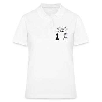 KOMM AUF DIE DUNKLE SEITE – LUSTIGER SPRUCH SCHACH - Frauen Polo Shirt - Weiß - Vorne - Ailine (174cm)