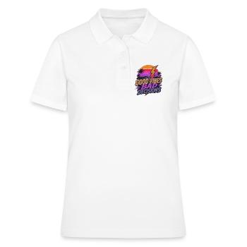 Retro-Vibes: Glückliche, aber schlechte Entscheidungen - Frauen Polo Shirt - Weiß - Vorne - Ailine (174cm)