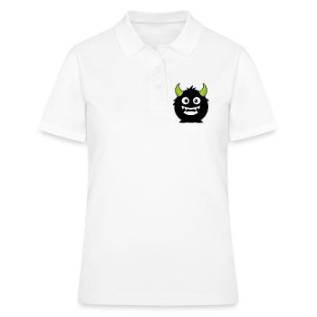 Graphique audacieux de mascotte de monstre pour streetwear - Polo Femme - blanc - Devant - Ailine (174cm)