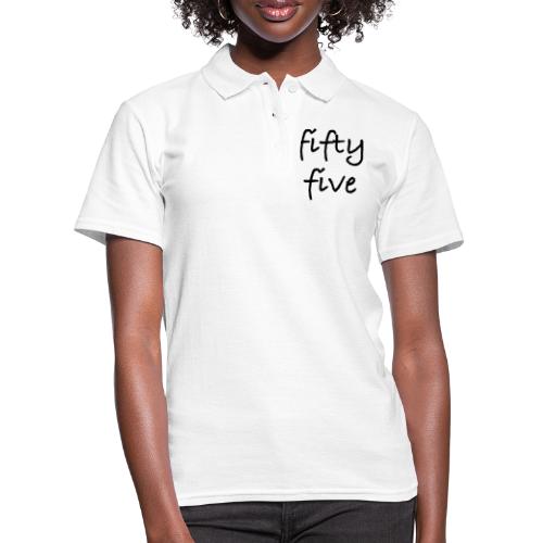 Fiftyfive -teksti mustana kahdessa rivissä - Naisten pikeepaita